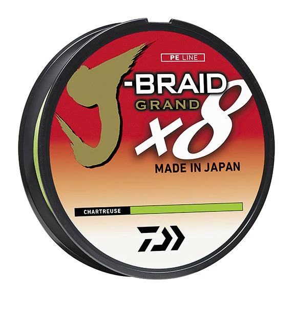 Daiwa J-Braid Grand X8 Braided Line Chartreuse 1 Daiwa J-Braid Grand X8 Braided Line Chartreuse