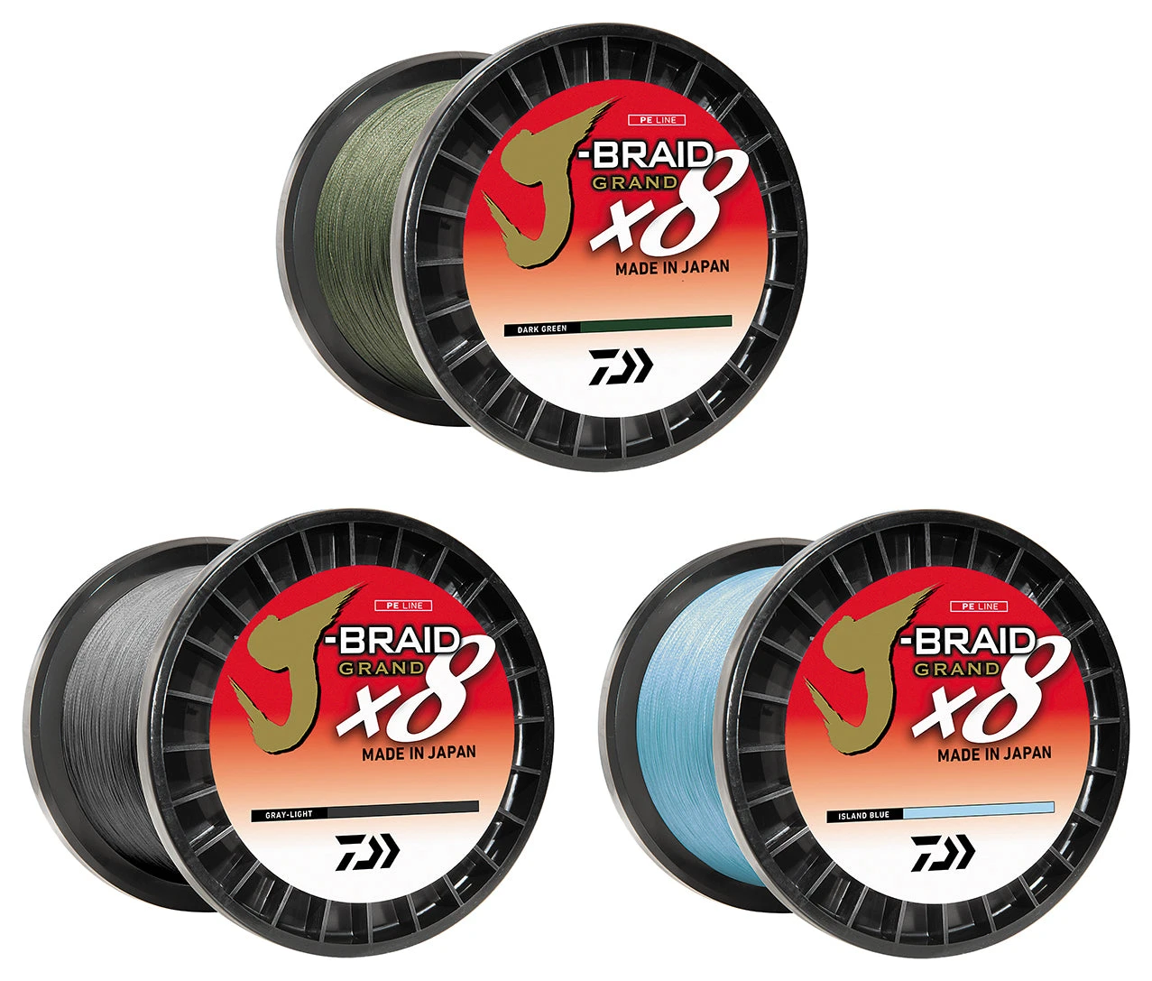 Daiwa J-Braid Grand X8 Braided Line 3,000 Yard Bulk Spools 1 Daiwa J-Braid Grand X8 Braided Line 3,000 Yard Bulk Spools